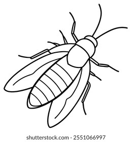 Caddisfly insect flat vector illustration on white background