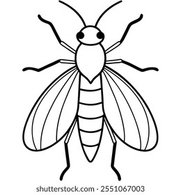 Caddisfly insect flat vector illustration on white background