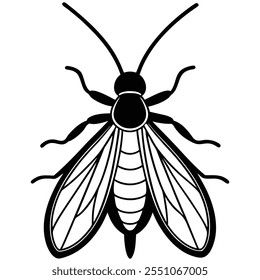 Caddisfly insect flat vector illustration on white background