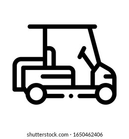 Caddy Golf Car Icon Vector. Outline Caddy Golf Car Sign. Isolated Contour Symbol Illustration