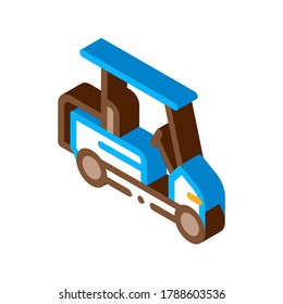 Caddy Golf Car Icon Vector. Isometric Caddy Golf Car sign. color isolated symbol illustration