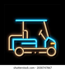 Caddy Golf Car neon light sign vector. Glowing bright icon Caddy Golf Car sign. transparent symbol illustration