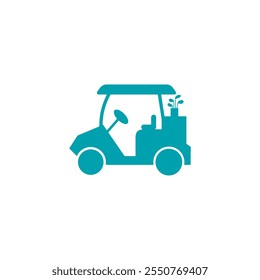 Caddy golf car silhouette vector logo design