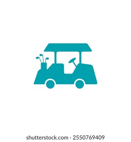 Caddy golf car silhouette vector logo design