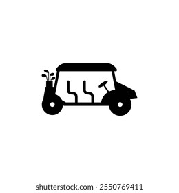 Caddy golf car silhouette vector logo design