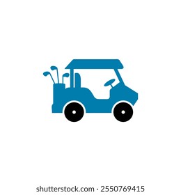 Caddy golf car silhouette vector logo design