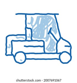 Caddy Golf Car sketch icon vector. Hand drawn blue doodle line art Caddy Golf Car sign. isolated symbol illustration