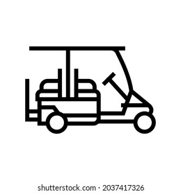 caddy golf club car line icon vector. caddy golf club car sign. isolated contour symbol black illustration