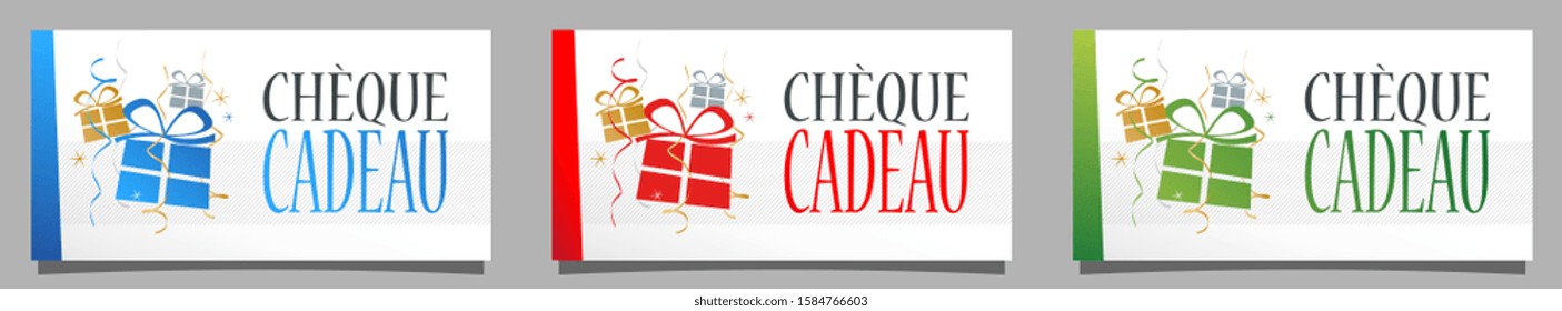 Chèque cadeau, Gift card in french language