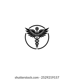 Cadeceus health medical symbol logo