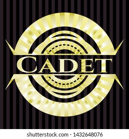 Cadet golden badge or emblem. Vector Illustration. Detailed.