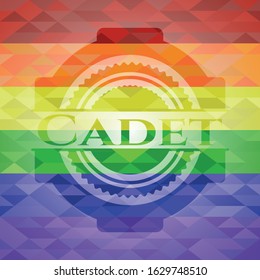 Cadet lgbt colors emblem. Vector Illustration. Mosaic.