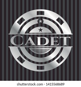 Cadet silver badge or emblem. Vector Illustration. Mosaic.