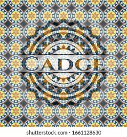 Antecedentes de emblema arabesco del Cadge. decoración árabe.