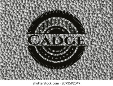 Cadge black badge with grey bubbles background. Vector Illustration. Detailed. 