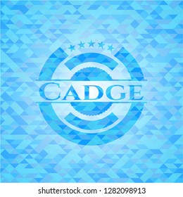 Cadge sky blue emblem with mosaic background