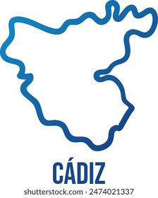 Cadiz province in Andalusia,Spain abstract map