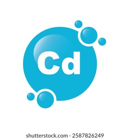 Cadmium Cd chemical element icon- vector illustration.