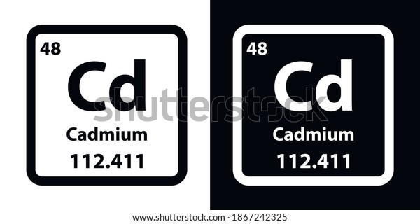 Cadmium Cd chemical\
element icon. The chemical element of the periodic table. Sign with\
atomic number. 