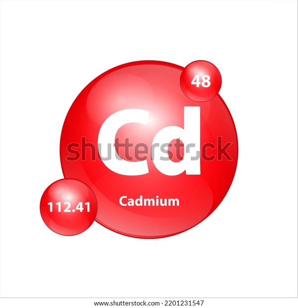 Cadmium Cd Icon Structure Chemical Element Stock Vector (Royalty Free