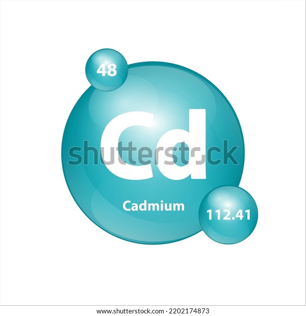 Cadmium Cd Icon Structure Chemical Element Stock Vector (Royalty Free
