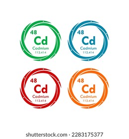 conjunto de iconos de cadmio. ilustración de plantilla vectorial para diseño web