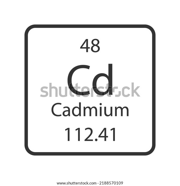 Cadmium symbol. Chemical element of the\
periodic table. Vector\
illustration.