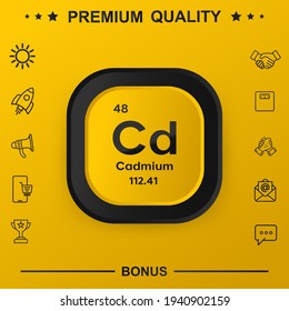 Cadmium symbol with yellow button