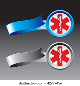 caduceus blue and gray ribbons