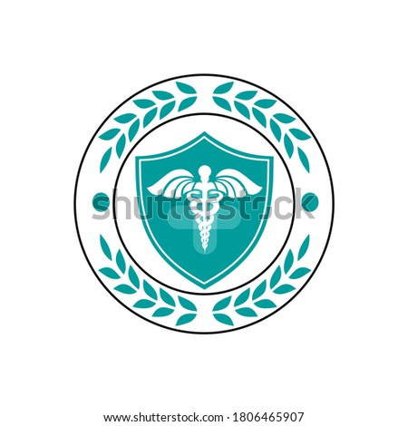 Caduceus doctor illustration vector logo design for medical and health care company and business symbols clinic and hospital icon pharmacy sign.