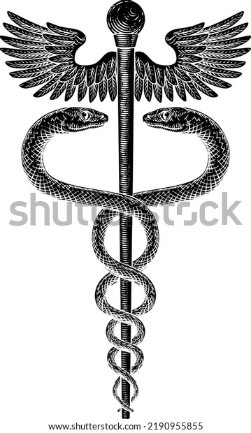 Caduceus Doctor Medical Snakes Symbol Vintage Stock Vector (Royalty ...