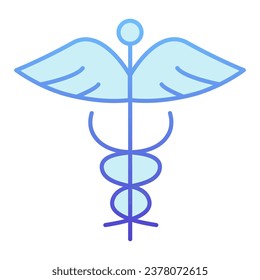 Caduceus flat icon. Medic symbol blue icons in trendy flat style. Medical snake gradient style design, designed for web and app. Eps 10