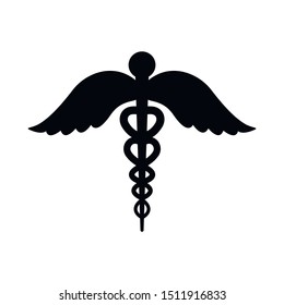 Caduceus glyph icon, medicine and healthcare. Pharmacy sign vector graphics, a solid pattern on a white background, eps 10