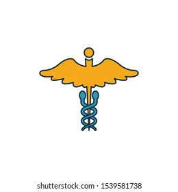 Caduceus Glyph icon set. Colored creative element from medicine icons collection. Creative caduceus glyph icon for web and mobile design.