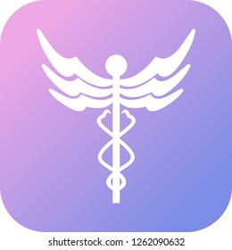 Caduceus Glyph round corner multi color gradient BG 