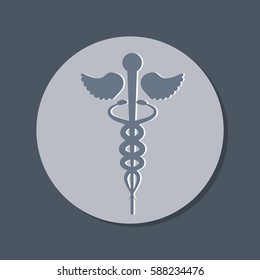 Caduceus, herald's wand, wings, two serpents, Hermes, Mercury