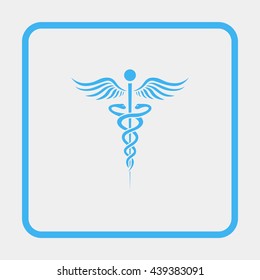 Caduceus of Hermes healthcare flat icon.
