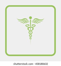 Caduceus of Hermes healthcare flat icon.