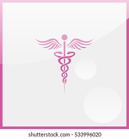 Caduceus of Hermes healthcare flat icon.