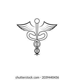 Caduceus icon design template illustration isolated
