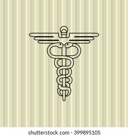 caduceus icon design , vector illustration