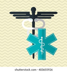 caduceus icon design , vector illustration