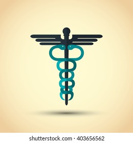 caduceus icon design , vector illustration