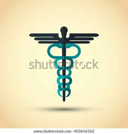 caduceus icon design , vector illustration