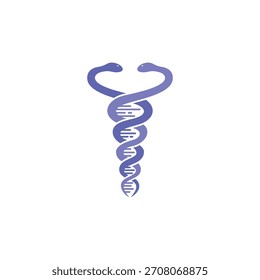 caduceus icon with DNA logo design
