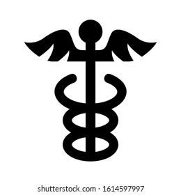 caduceus icon isolated sign symbol vector illustration - high quality black style vector icons
