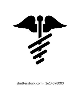 caduceus icon isolated sign symbol vector illustration - high quality black style vector icons

