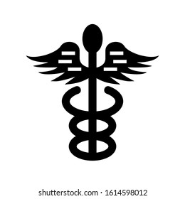 caduceus icon isolated sign symbol vector illustration - high quality black style vector icons
