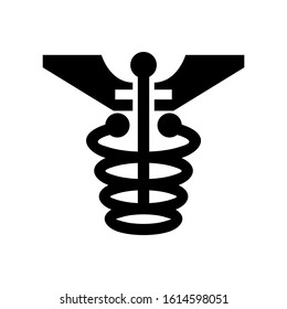 caduceus icon isolated sign symbol vector illustration - high quality black style vector icons
