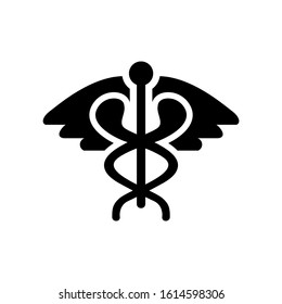 caduceus icon isolated sign symbol vector illustration - high quality black style vector icons
